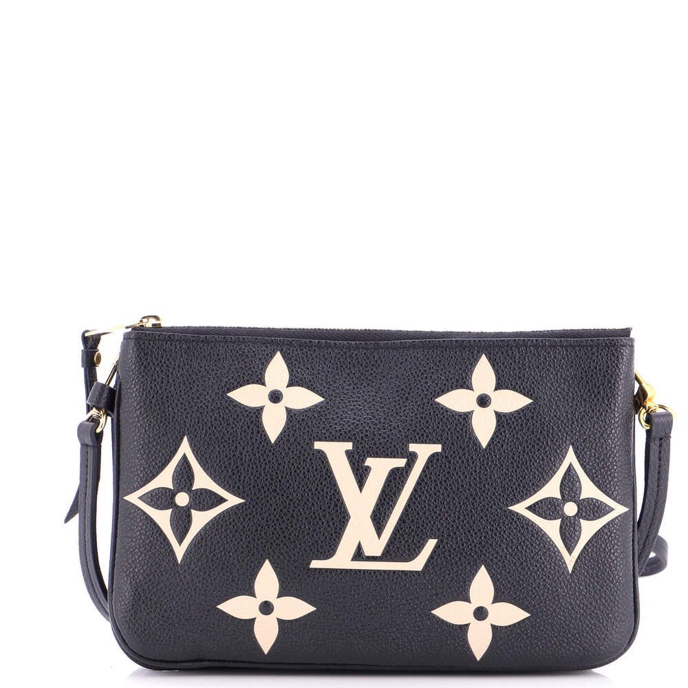 Louis Vuitton Double Zip Pochette Bicolor Monogram Empreinte Giant - Picture 1 of 6